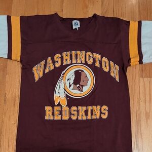 Vintage LOGO 7 Washington Redskins Tee- Maroon and Gold